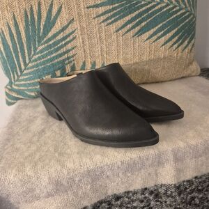 Journee Collection Black Slip-On Mule Heels